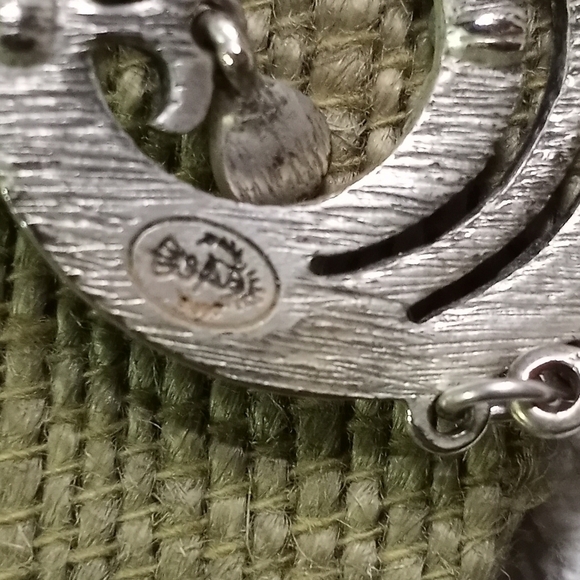 Silvertone crystal Premier designs pendant on black cord - Picture 3 of 6